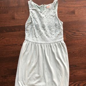 Loft light teal blue summer dress.